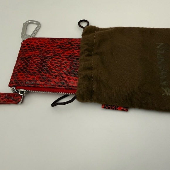 KWANPEN 1938 • Red Exotic Genuine SNAKESKIN Key Clay Bag Charm w/ Palladium - Picture 15 of 16